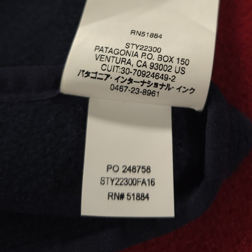 Patagonia Synchilla fleece Scarf Navy Blue And Red - Picture 7 of 8